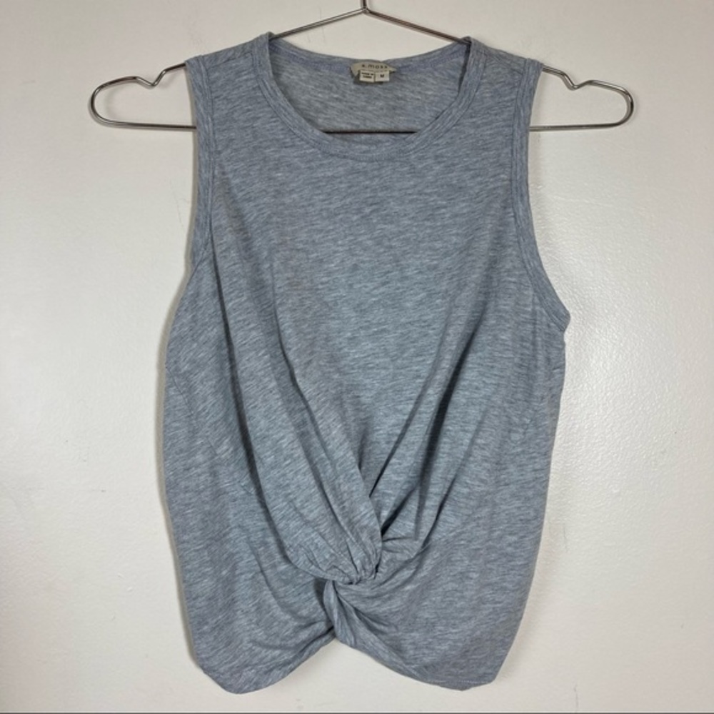 A.Moss Gray Tank Top Knot Front Medium